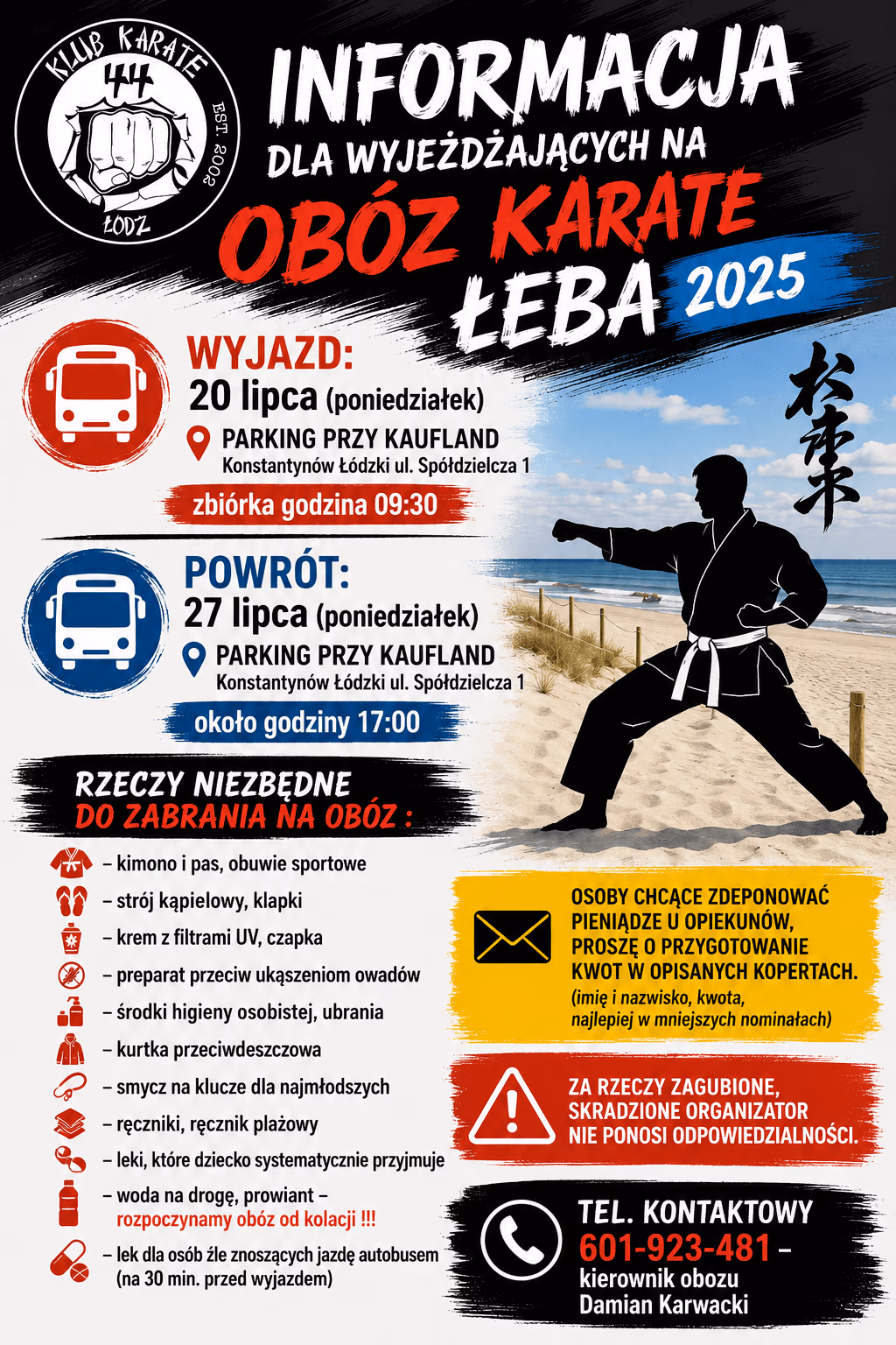 Lato z Klubem Karate 44, obozy letnie 2026